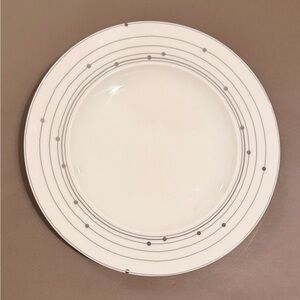 ROSENTHAL Studio Line-Eternite  White Plate w/ Silver Dotted Lines Orig $15.00ea
